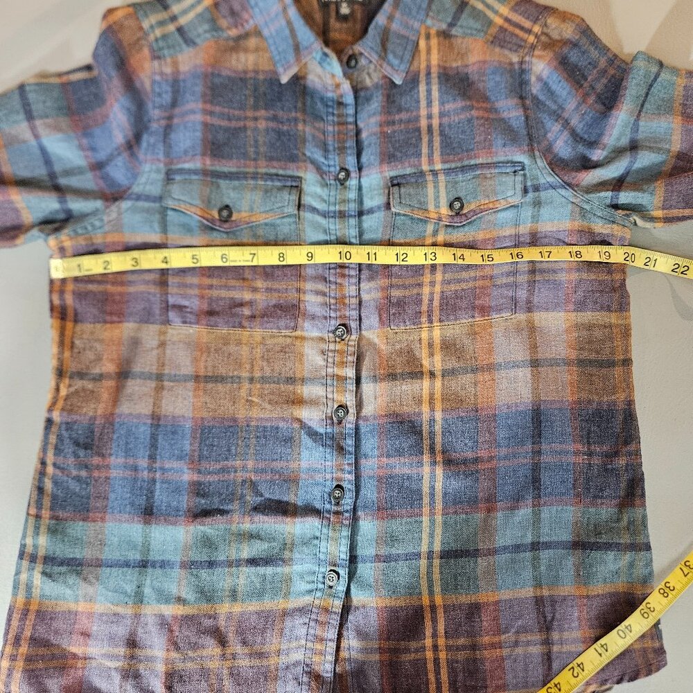 Toad&Co Reform Flannel Plaid Shirt Women’s Medium Organic Outdoor Casual - Picture 6 of 9